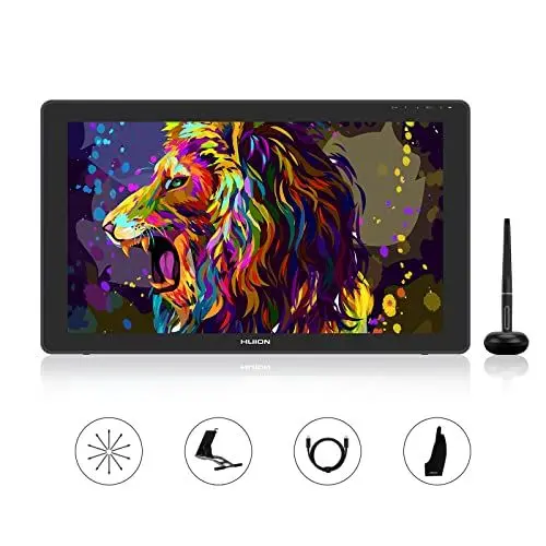 Produktbild: HUION Kamvas 22 Plus Grafiktablett mit Display mit Volllaminiertem QD-Bildschirm 140% s RGB-Android-Unterstützung Ideal für Hausaufgaben und Fernunterricht Verstellbarer Ständer - 21.5 Zoll