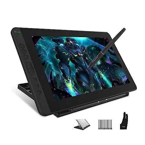 Produktbild: HUION Kamvas 13 Grafik-Zeichentablett-Monitor,13,3-Zoll-Unterstützung für Stiftanzeigen Voll ausgestatteter USB-C-Anschluss, 120% sRGB-Farbumfang, 8192 Stufen Batteriefreier Stift mit Ständer