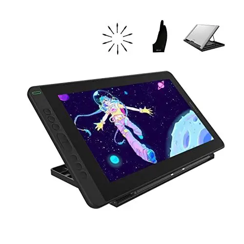 Produktbild: HUION Kamvas 13 Grafiktablett mit Display, Grafik-Zeichenmonitor mit voll laminiertem Bildschirm, Neuer Stift PW517, Typ-C-Kabel, Unterstützung für Android-Geräte, mit Ständer (Lila)