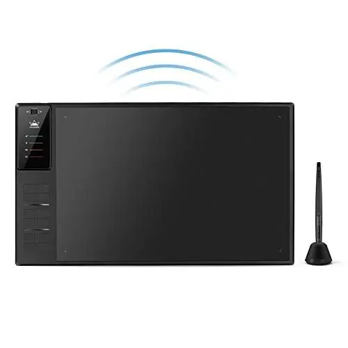 Produktbild: HUION WH1409 Kabelloses Grafiktablett, 350 x 220mm Groß Professionelles Tablette mit batterielosem Stift, 12 ExpressKeys, 8192 Stufen und 5080LPI -Grafiktablett für Home-Office & E-Learning