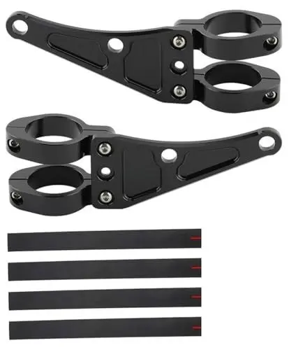 Produktbild: HUISI 34mm-58mm Scheinwerfer Halterung Clamp Gabel Rohr Licht Halter 54mm 49mm 45mm 41mm 37mm Motorrad Bobber Cafe Racer Universal(Black fit 51-54mm)