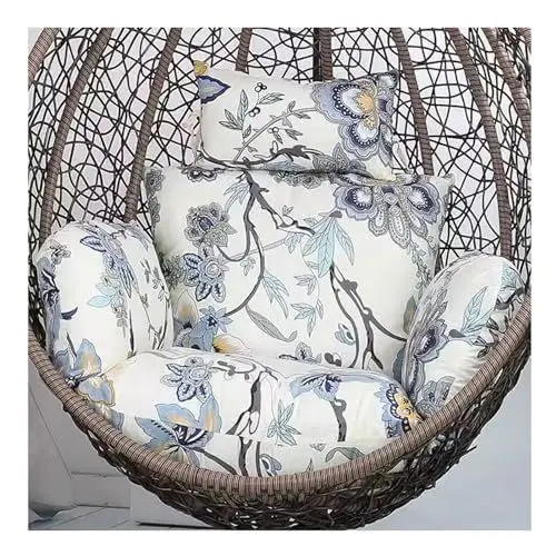 Produktbild: HUJZJY Stuhlkissen für Den Innenbereich 52x60cm, Gartenschaukel, Hängekorb, Stuhlkissen, Ersatz mit Armlehne Für Hof, Garten, Terrasse, Möbel, Bedruckt, Gestreift, Stuhlpolster