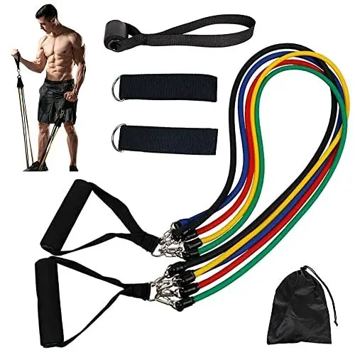 Produktbild: HUKITECH Übungsbänder - Set - 5 Stück - Widerstandsbänder - Expander - Krafttraining - Beine - Fitness - Fitnessbänder - Training