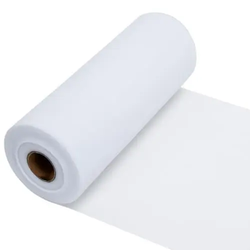 Produktbild: HULAGU 92m x 32cm Tüllstoff Weiß Tüll Rolle Polyester Tüll Stoff Dekostoff Tüllband für DIY Tutu Rock Handwerk Geschenk Verpackung Party Hochzeit Tisch Dekoration