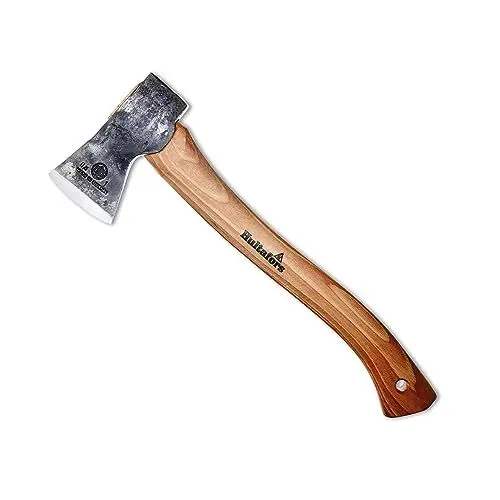 Produktbild: Handgeschmiedetes Beil Hultan 375mm aus schwedischem Qualitätsstahl I Hultafors I Geschmiedet in Schweden I 805g Premium Axt mit Hickory Holzstil & inkl.Lederschutz I Nachschleifbare Axt I 841701