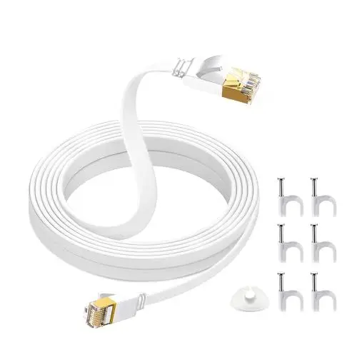 Produktbild: HuLuWa CAT 7 Netzwerkkabel,Netzwerkkabel Flach Lan kabel 3 Meter,Patchkabel Cat 7,Gigabit Ethernet,RJ45 kabel für PS5/4 Router Modem TV Laptop