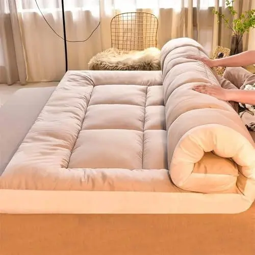 Produktbild: HUMAJORY Japanische Bodenmatratze, Extra Dicke Futon-Bodenmatratze Futon-Matratze, Faltbare Bodenbett-Campingmatratze(Gray,90x200cm)