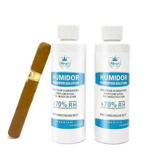 Produktbild: Humidor solution fur ZigarrenBefeuchter, Cigar Humidifier solution,Befeuchter solution fur Zigarren Humidor, Propylene Glycol Pre Mixed Flüssigkeit (7 Fl OZ) x 2 Bott