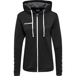 Produktbild: HUMMEL Weiblich hmlAUTHENTIC Poly Zip Hoodie Woman, Black/White, L