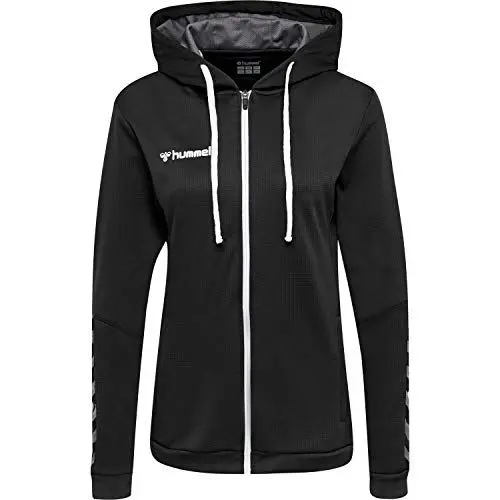 Produktbild: HUMMEL Weiblich hmlAUTHENTIC Poly Zip Hoodie Woman, Black/White, L