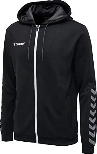 Produktbild: Hummel Herren Hmlauthentic Poly Zip Hoodie, Black/White, M EU
