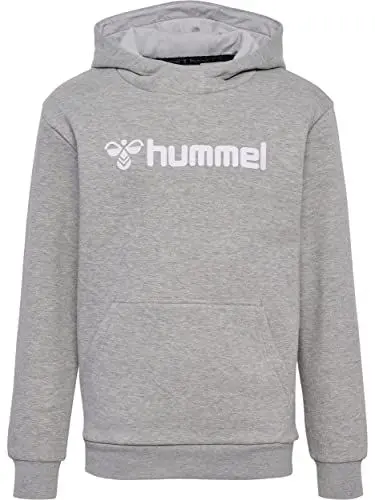 Produktbild: hummel Unisex Kinder Hmlmover Cotton Hoodie Kids Sweatshirt, Grey Melange, 140 EU