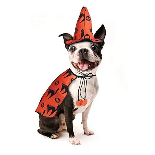 Produktbild: Hund Halloween Kostüme - Haustier Zauberer Kostümumhang mit Hexenhut Welpe Katze Halloween Kleidung Outfits