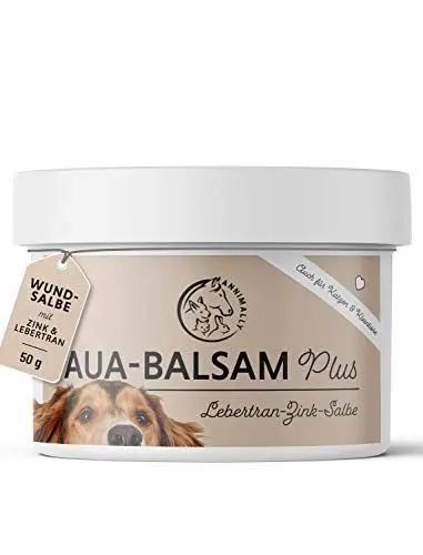 Produktbild: Hund Lebertran Zinksalbe 50g I Wundsalbe bei Verletzungen, Ekzem und Liegeschwielen - Balsam für Hunde, Katzen, Pferde & Kleintiere mit Zink, Lebertran und Ringelblumenöl