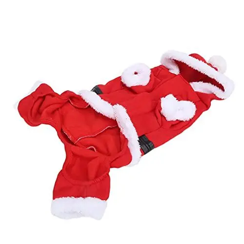 Produktbild: Hund Weihnachten Weihnachtsmann Kostüm Haustier Winter Hoodie Mantel Kleidung aus Weichem Baumwollstoff für Frühling Winter, Geeignet für Wochenend-Rollenspielpartys (M)