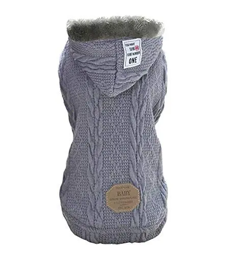 Produktbild: Hunde Pullover Hunde Kleidung Hoodie Wollpullover mit Mütze Winter Warmer Rollkragen Pullover Fleecemantel für Kleine Hunde Mittelgroße Hunde Katze