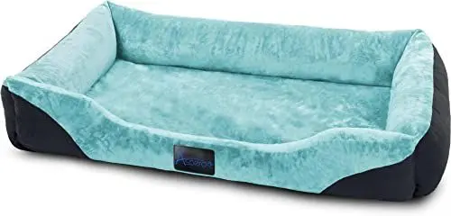 Produktbild: Hundebett Hundekissen für kleine, mittlgroße und große Hunde - waschbare Hundekörbchen mit hohem Rand 80x120, 70x100, 60x80, 40x50 Farbe Blau Größe 70 cm x 100 cm