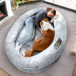 Produktbild: Hundebett für Menschen & Hunde | Riesiges Human Dog Bed für Menschen | Warmes & bequemes Beanbag Bed | Hundebett für Menschen & Haustiere in Menschengröße für Erwachsene | Bezug abnehmbar | Blau