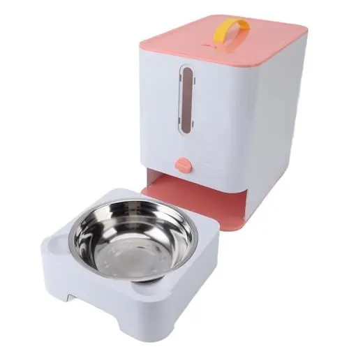 Produktbild: Hundefutter-Aufbewahrungsbehälter, Katzenfutterbehälter, Katze, Hund, Leckerli-Behälter, Behälter, Tierfutter-Aufbewahrungsbehälter mit Edelstahlschüssel für Trockenes