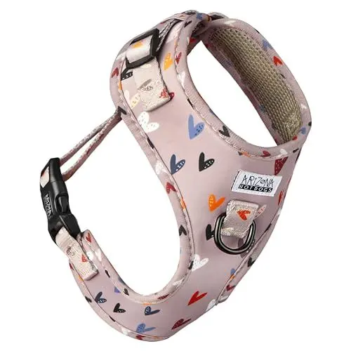 Produktbild: Hundegeschirr für kleine Hunde | Arizona Hotdogs Softgeschirr Sweet Love | Herzmuster (XS)