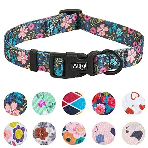Produktbild: Hundehalsband Verstellbare Blumen-Hundehalsbänder mit Schnellverschluss Sicherheitsschnalle Weich Bequem Niedlich Haustier Halsband für Kleine Mittlere Große Hunde