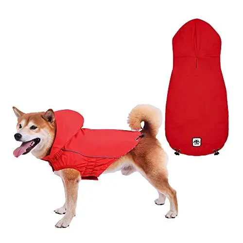 Produktbild: Hunderegenmantel, Regenmantel Hund Wasserdicht, Hunderegenmantel Wasserdicht Kleine Hunde, Hunderegenmantel Wasserdicht, Hunde Regenmantel, Hunde Hoodie, Hund Regenmantel (Rot, XL)