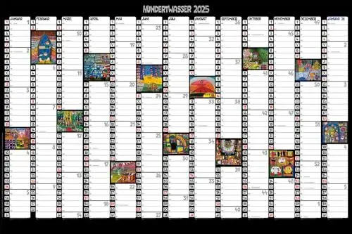 Produktbild: Hundertwasser Jahresplaner Art 2025: Wandplaner