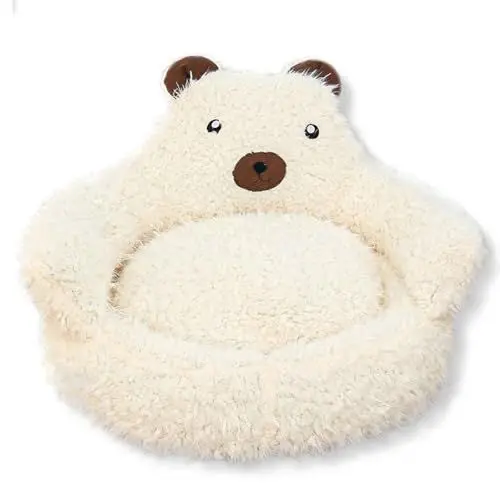 Produktbild: Hundesofa, Flauschiges Katzenbett, Weiche Plüsch Hundebetten Mit Rutschfester Unterseite, Waschbare Hundebett Für Kleine Hunde Katzen,Beige,M