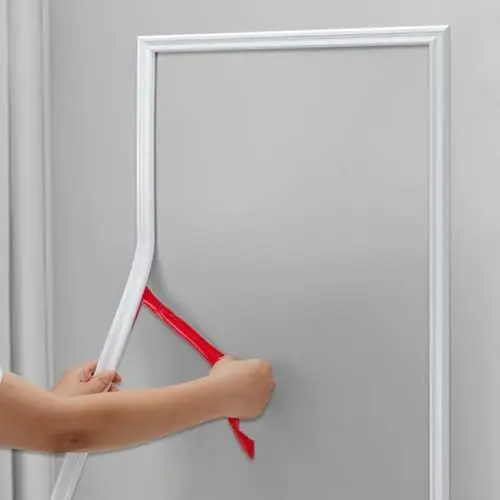 Produktbild: Hungbak Peel und Stick Stuhl Rail Panel Molding Finish Trim für Home Decoration und Wandschutz (lackierbar weiß, 3m x 2.3cm)