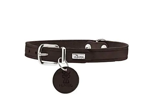 Produktbild: HUNTER AALBORG Hundehalsband, Leder, schlicht, robust, komfortabel, 60 (L), dunkelbraun