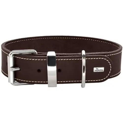 Produktbild: HUNTER AALBORG SPECIAL Hundehalsband, Leder, strapazierfähig, komfortabel, 45 (S), dunkelbraun