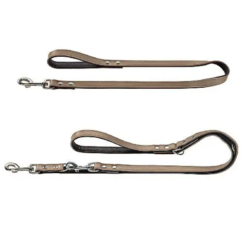 Produktbild: HUNTER BASIC Führleine für Hunde, beschichtetes Spaltleder, Kunstleder, Handschlaufe, witterungsbeständig, 1,3/110 cm, stein