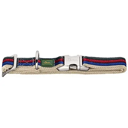 Produktbild: HUNTER DAVAO ALU-STRONG Halsung, Halsband für Hunde, Nylon, Aluminium Steckverschluss, Streifen, L, mehrfarbig