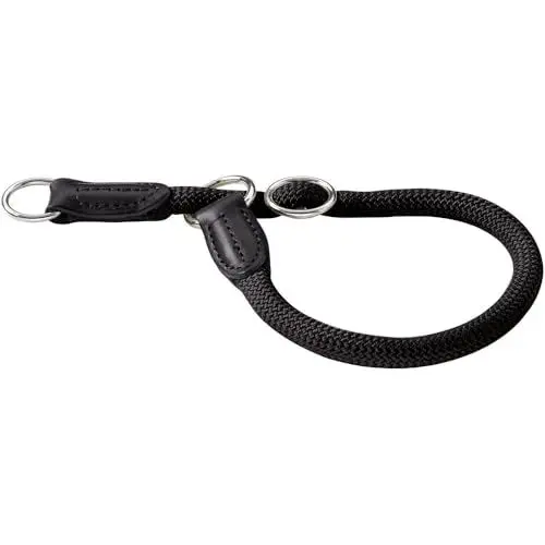 Produktbild: HUNTER Dressurhalsung FREESTYLE, Farbe: schwarz, strapazierfähiges Tau mit Polyamid-Kern, weich & robust, wetterfest & pflegeleicht, ideal für Training & Alltag, Größe: M-L
