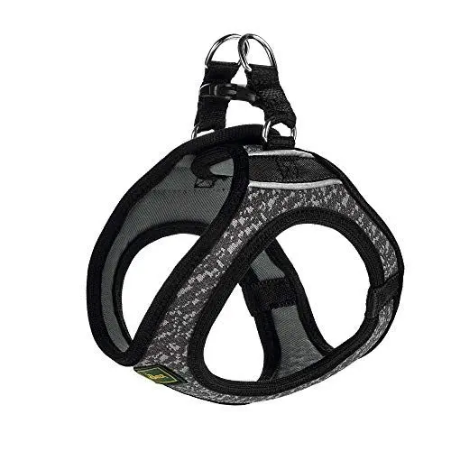 Produktbild: HUNTER Hilo Soft Comfort Geschirr für kleine Hunde, weiches Mesh-Material, luftdurchlässig, Zugentlastung, reflektierend, M, grau, 100 g