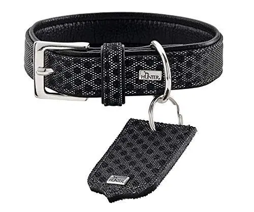 Produktbild: HUNTER HELLA REFLECT, Hundehalsband, reflektierend, Textil, Kunstleder, 40 (XS-S), schwarz