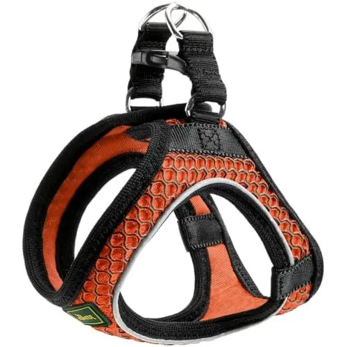 Produktbild: HUNTER HILO COMFORT Geschirr für kleine Hunde, mit Mesh-Material und reflektierenden Elementen, orange, M-L