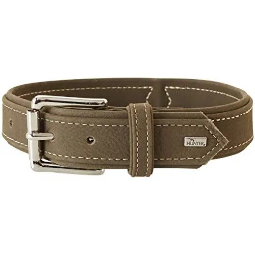 Produktbild: HUNTER HUNTING Hundehalsband, Leder, Nubuk, robust, weich, 55 (M), oliv
