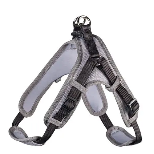 Produktbild: HUNTER Hundegeschirr NEOPREN VARIO QUICK, Farbe: schwarz/grau, hochwertiges Nylon, Neoprenpolsterung, reflektierendes 3M Scotchlite Material, einfacher Einstieg, verstellbar, bequem, Größe: M