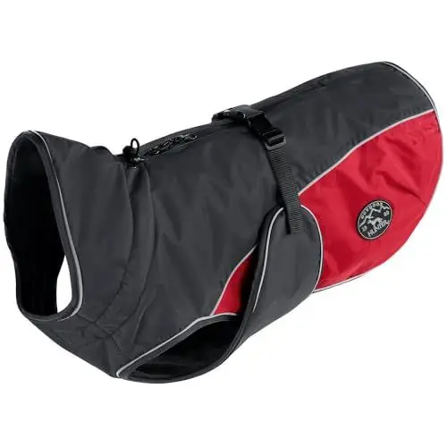 Produktbild: HUNTER Hundemantel UPPSALA COZY, Farbe: anthrazit/rot, wasser- und windabweisend, wärmendes Innenfutter, reflektierend, optimaler Komfort, waschbar bei 30 °C, für kalte Tage, Größe: 60