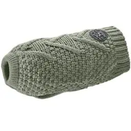 Produktbild: HUNTER Hundepullover MALMÖ, Farbe: Khaki, klassisches Zopfstrick-Muster, wärmend und bequem, elastisch für optimalen Sitz, reflektierend für mehr Sichtbarkeit, waschbar bei 30°C, Größe: 50
