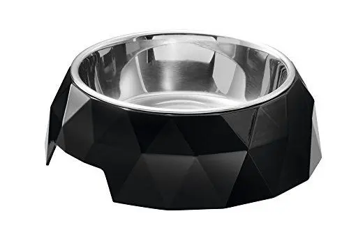 Produktbild: HUNTER KIMBERLEY Melamin-Napf, Futternapf, Trinknapf, für Hunde und Katzen, mit Edelstahlnapf, 160 ml, schwarz