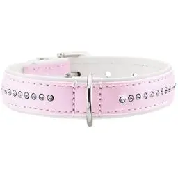 Produktbild: HUNTER MODERN ART LUXUS Hundehalsband, Kunstleder, Strasssteinchen, 32 (XS), rosa/weiß