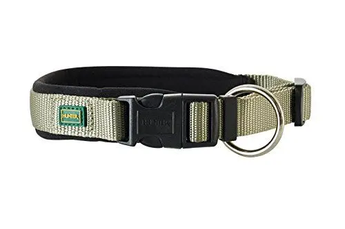 Produktbild: HUNTER NEOPREN VARIO PLUS Halsung, Hundehalsband, Nylon, mit Neopren gepolstert, 60/2,5 (L-XL), oliv/schwarz