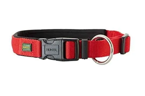 Produktbild: HUNTER NEOPREN VARIO PLUS Halsung, Hundehalsband, Nylon, mit Neopren gepolstert, 65/2,5 (XL), rot/schwarz