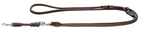 Produktbild: HUNTER ROUND & SOFT ELK PETIT Verstellbare Führleine für kleine Hunde, Leder, weich, rund, 0,6 x 200 cm, cognac