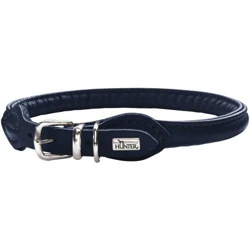Produktbild: HUNTER Round & Soft Hundehalsband, Leder, Nappa, rundgenäht, weich, 50 (M), dunkelblau
