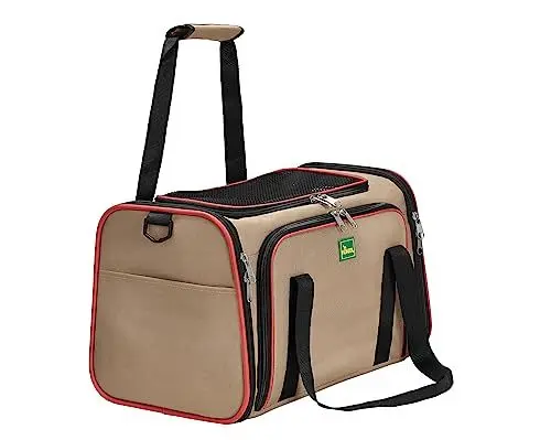 Produktbild: HUNTER SYDNEY Tragetasche für Hunde und Katzen, 45 x 28 x 28 cm, beige/rot