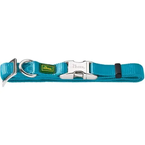Produktbild: HUNTER VARIO BASIC ALU-STRONG Halsung, Hundehalsband, Nylon, Aluminium Steckverschluss, L, petrol
