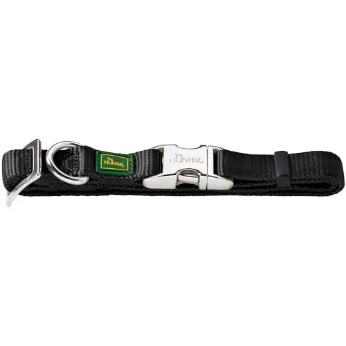Produktbild: HUNTER Vario Basic Alu Strong Halsung, Hundehalsband, Nylon, Aluminium Steckverschluss, Schwarz, XL